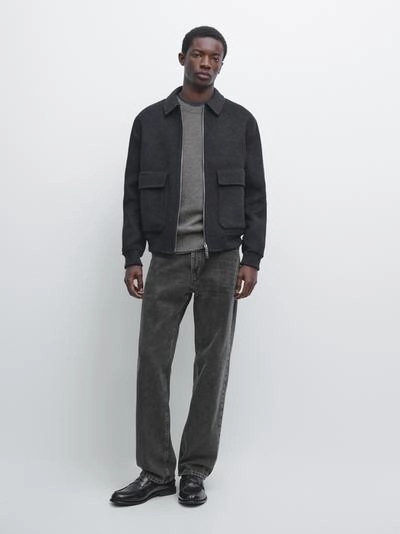 Куртка из шерстяной смеси с карманами