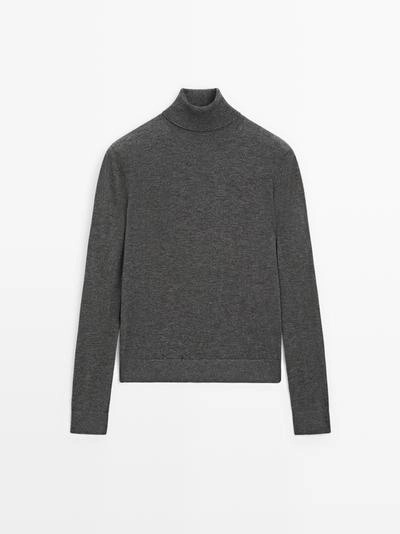 Свитер с высоким воротником из шерстяной смеси- Заказать в России