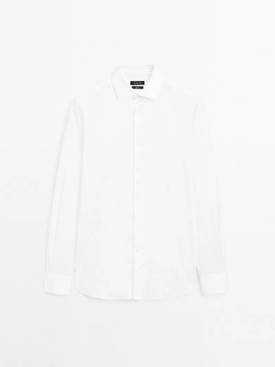 Рубашка из 100% хлопка с узким кроем- Заказать в России