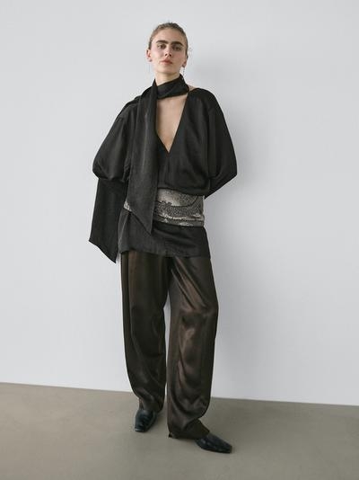 Zara Блузка с вырезом на завязках - STUDIO