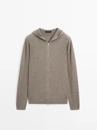 Кардиган из вязаного материала с капюшоном из шерсти- Заказать в России