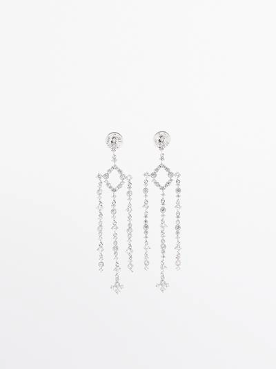 Серьги каплевидные с кристаллами