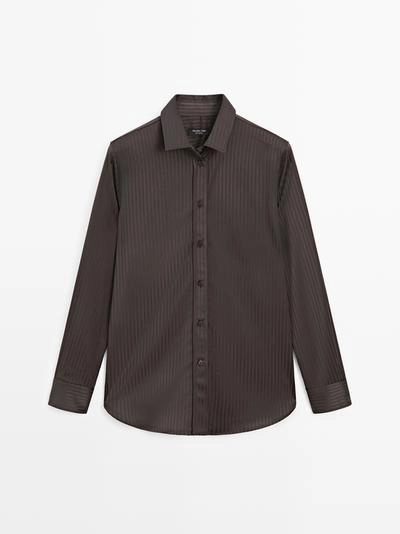 Рубашка с полосками и свободным покроем- Заказать в России