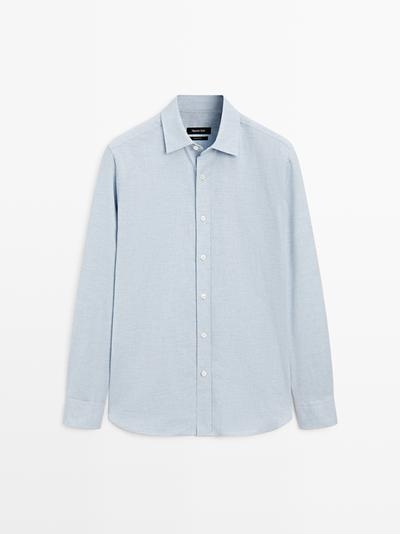 Zara Рубашка REGULAR FIT меланжевая