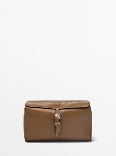 Zara Косметичка для путешествий из натуральной кожи