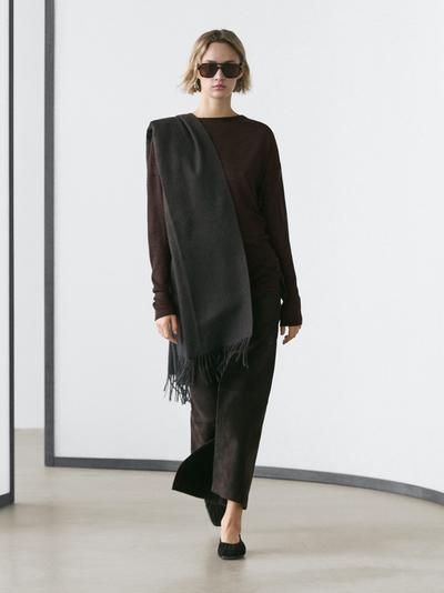 Zara Топ из шерстяной смеси с драпировкой и рукавами летучей мыши купить с доставкой.