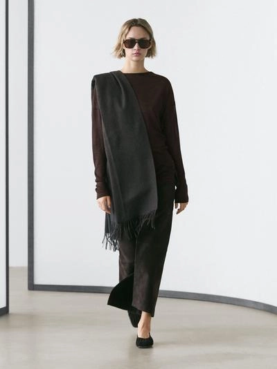 Топ из шерстяной смеси с драпировкой и рукавами летучей мыши- Заказать в России