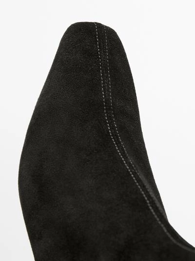 Ботильоны на платформе из разделочной кожи