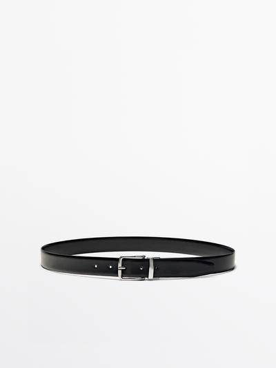 Zara Реверсивный пояс из натуральной кожи нубук