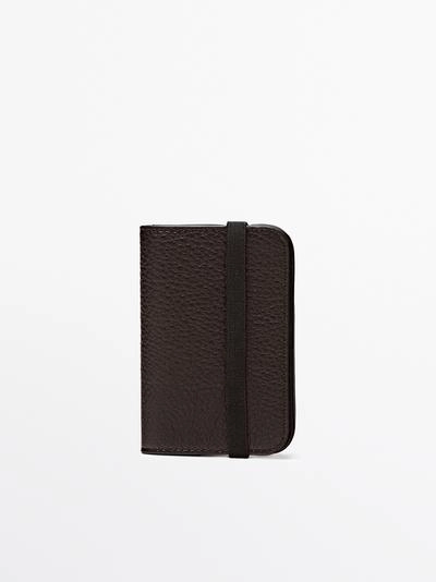 Кардхолдер из натуральной кожи с клапаном- Заказать в России