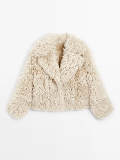 Пальто короткое кожаное с мехом - STUDIO- Заказать в России