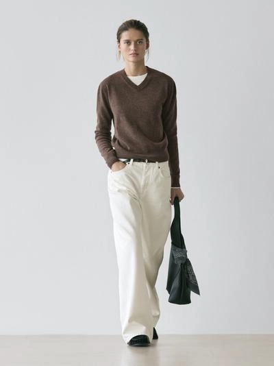 Massimo Dutti Свитер с V-образным вырезом из шерстяной смеси
