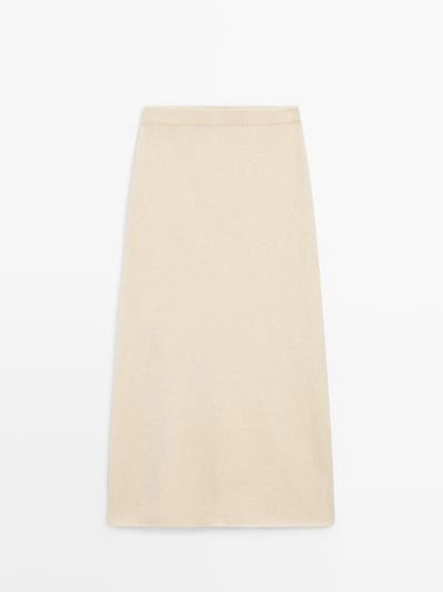 Юбка-миди из вязанного альпака и шерсти