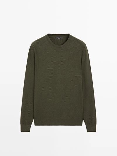 Текстурированный свитер из смесовой хлопковой пряжи- Заказать в России