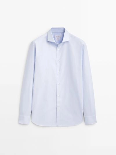 Рубашка из 100% хлопка с узким кроем- Заказать в России