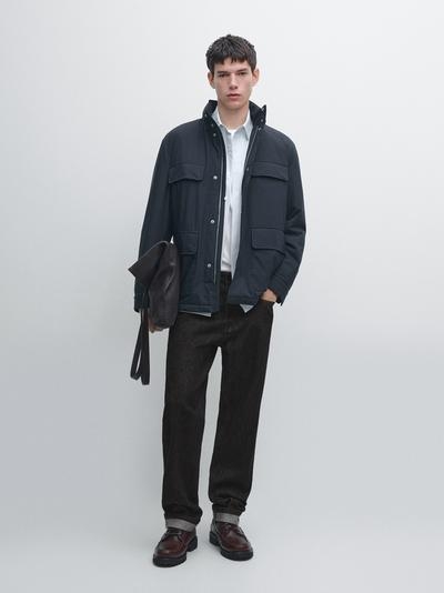 Zara Пуховик с карманами и водоотталкивающей отделкой