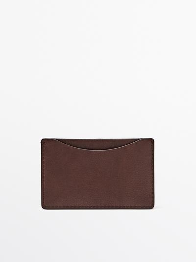 Zara Кредитница из натуральной кожи нубук