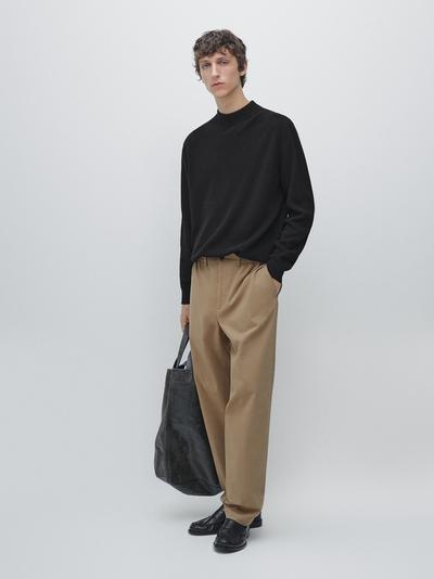 Zara Брюки в спортивном стиле из хлопково-шерстяной смеси