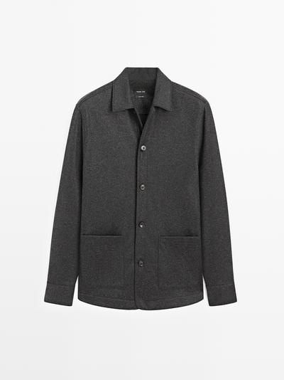 Zara Рубашка-овершерт из 100% шерсти с карманами купить с доставкой.