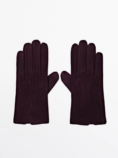 Suede leather gloves- Заказать в России
