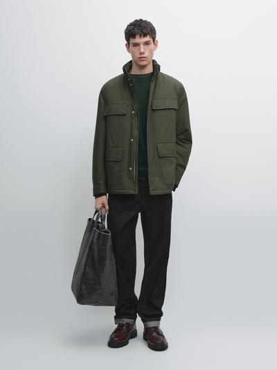 Zara Пуховик с карманами и водоотталкивающей отделкой