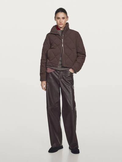 Короткая куртка-бомбер из 80% пуха - 20% пера, водоотталкивающая