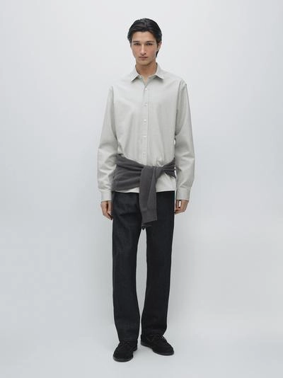 Рубашка из хлопкового смесового материала с регулярной посадкой- Заказать в России