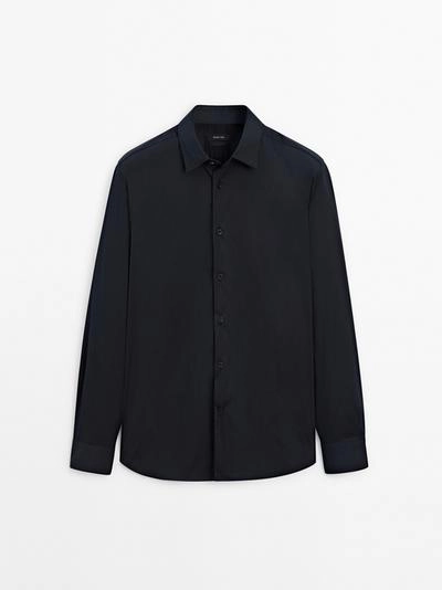 Рубашка с узким кроем и эластичностью- Заказать в России