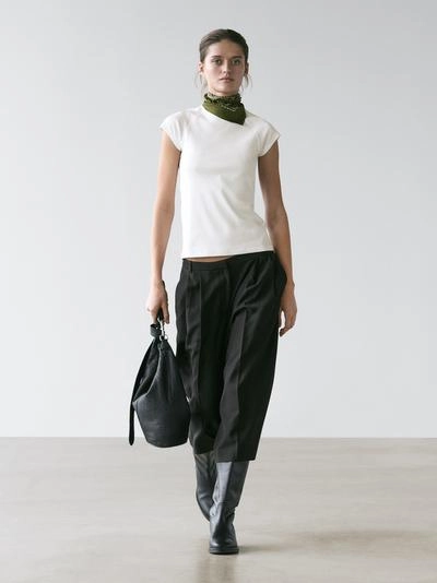 Хлопковая футболка с короткими реглановыми рукавами