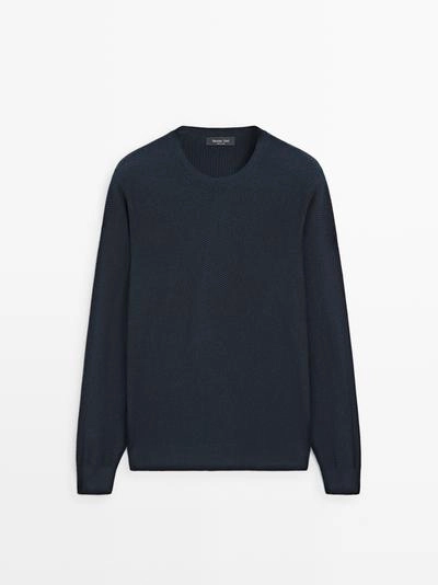 Свитер из текстурированной хлопковой смеси- Заказать в России