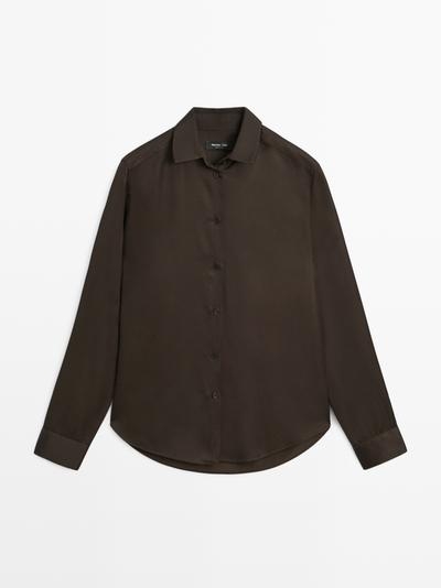 Zara Рубашка из шелка сатина FLOWING