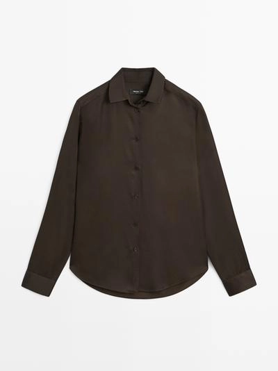 Рубашка из шелка сатина FLOWING- Заказать в России