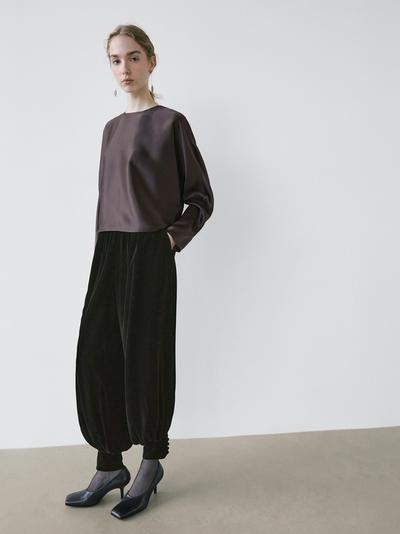 Zara Блузка с короткими рукавами и летучая мышь - STUDIO из 100% шелка купить с доставкой.