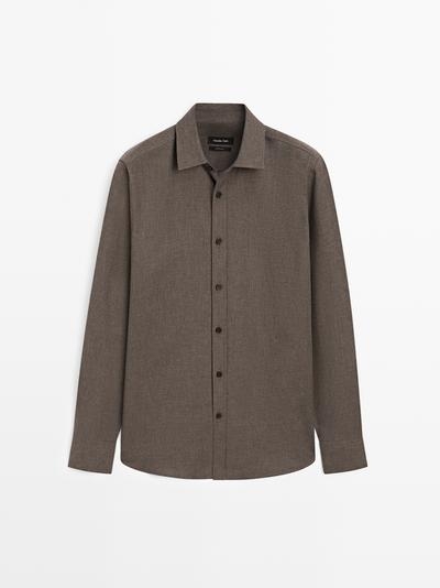 Zara Рубашка REGULAR FIT в меланжевом стиле