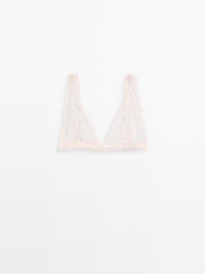 Zara Кружевной лиф с эффектом потертости