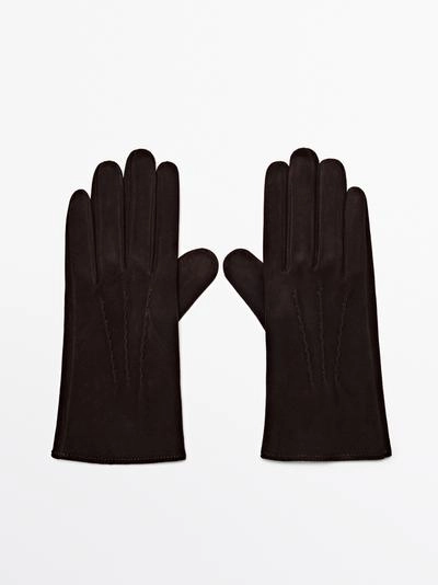 Suede leather gloves- Заказать в России