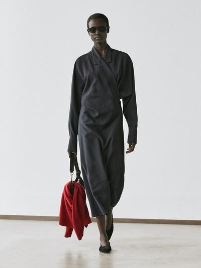 Zara Платье миди с драпировкой