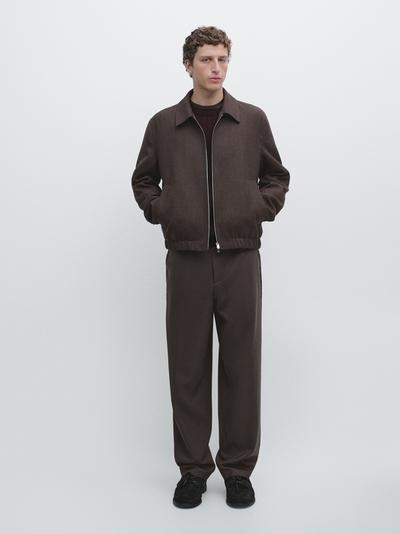 Zara Брюки с укороченными штанинами из шерстяной смеси