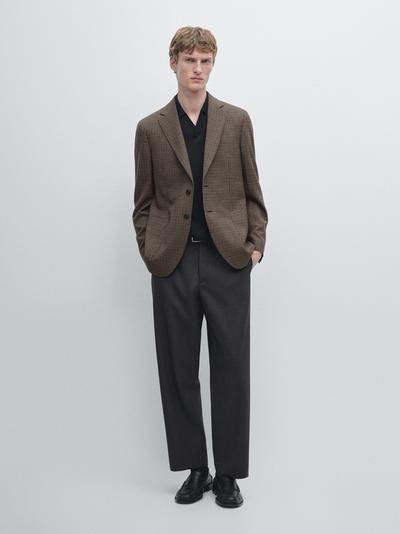 Zara Пиджак из шерсти в клетку