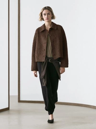 Кардиган из альпаки с воротником рубашки- Заказать в России