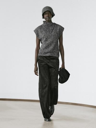 Zara Жилет из меланжевого трикотажа с деталями воротника купить с доставкой.