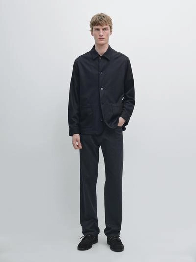 Рубашка-овершерт с карманами из 100% шерсти- Заказать в России