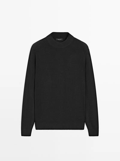 Вязанный свитер из хлопкового микса с мокрым воротником- Заказать в России