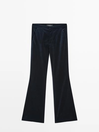 Брюки из бархата скинни-флэр