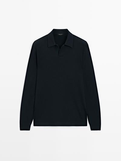 Zara Поло с длинными рукавами из текстурированной ткани