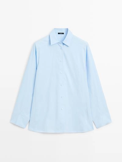 Рубашка с рукавами реглан из поплина