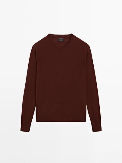 Свитер из мериносовой шерсти с круглым вырезом- Заказать в России