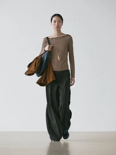 Полосатая футболка с длинным рукавом из хлопка- Заказать в России