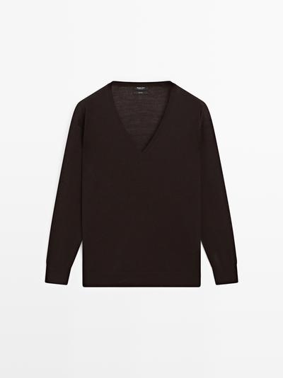 Zara Свитер с V-образным вырезом в оверсайз