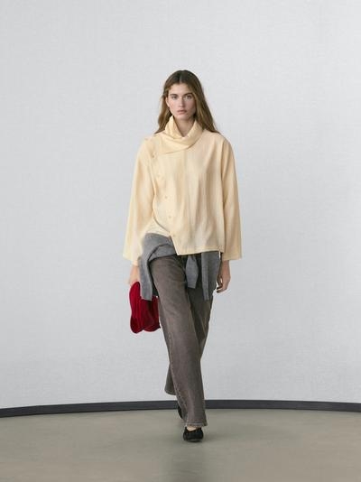 Zara Рубашка с асимметричной пуговицей